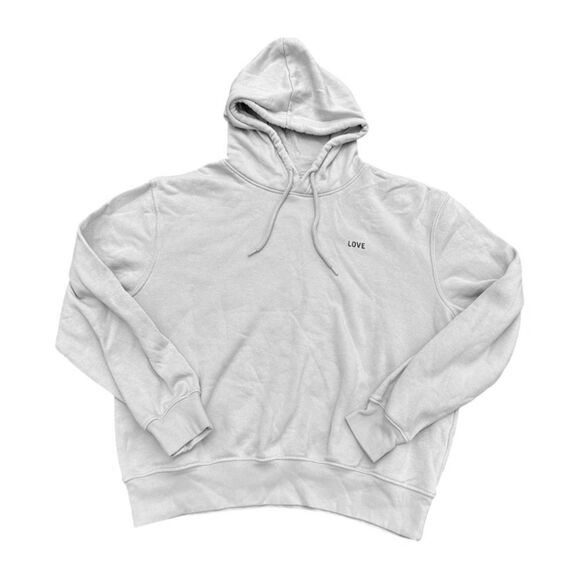 H&M Women’s Basic LOVE Embroidered Fleece Hoodie | Size Small - Picture 2 of 3